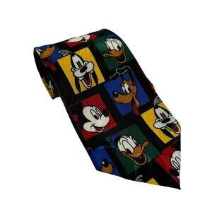 Vintage DISNEY Character Block Tie Made in Korea Polyester Balancine Hot Cakes